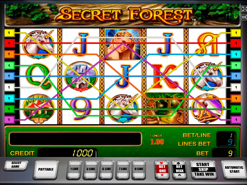 Secret Forest slot machine has beautiful symbols