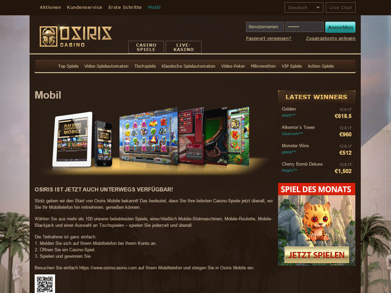 Online Casino - Casino Bonus - Casino Spiele, Spielen Online Casino Osiris. - Tingchhooslierock